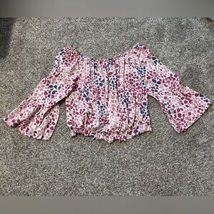 THE NINES Pink and Purple Patterned Blouse